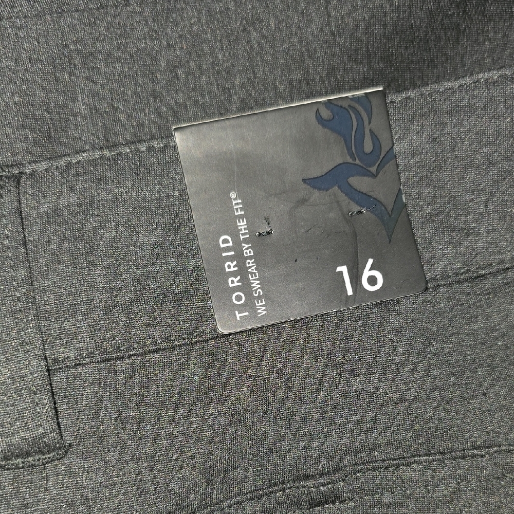 Torrid Size 16 Charcoal Tailored Trouser Stretchy Skinny Pants Elastic Waistband - Picture 5 of 11